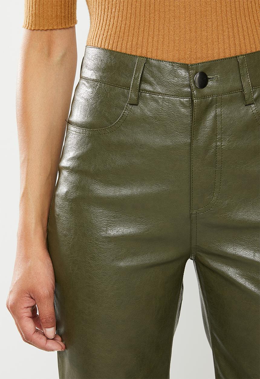 Glamorous - Pu crop trouser - khaki