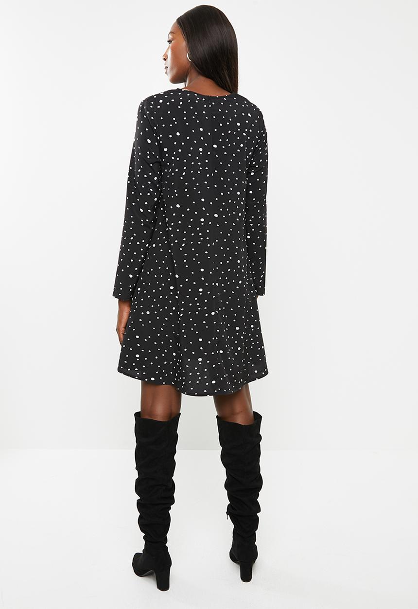 Glamorous - Maternity messy spot tunic - black & white