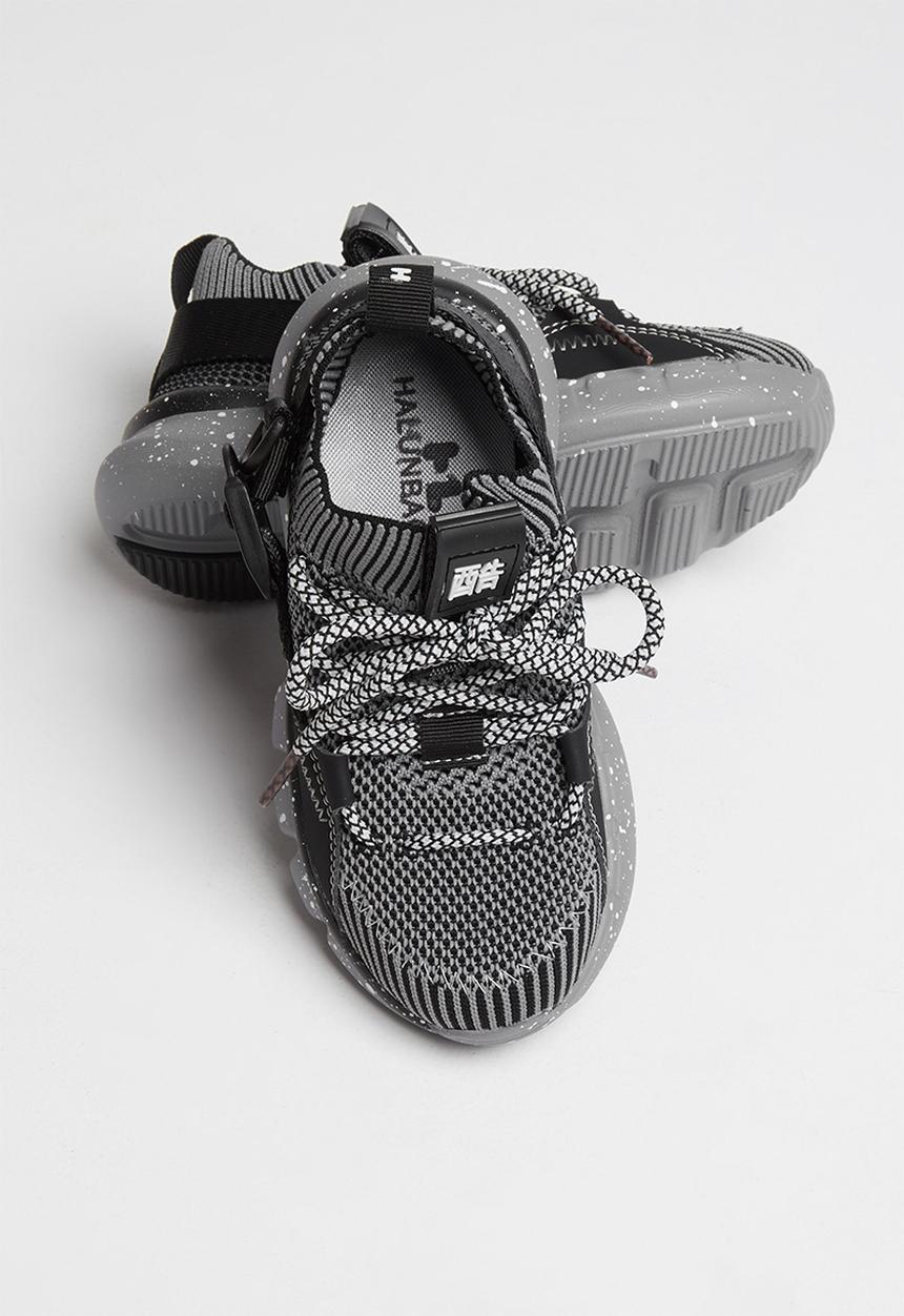Pop Candy - Boys sneaker - grey & black