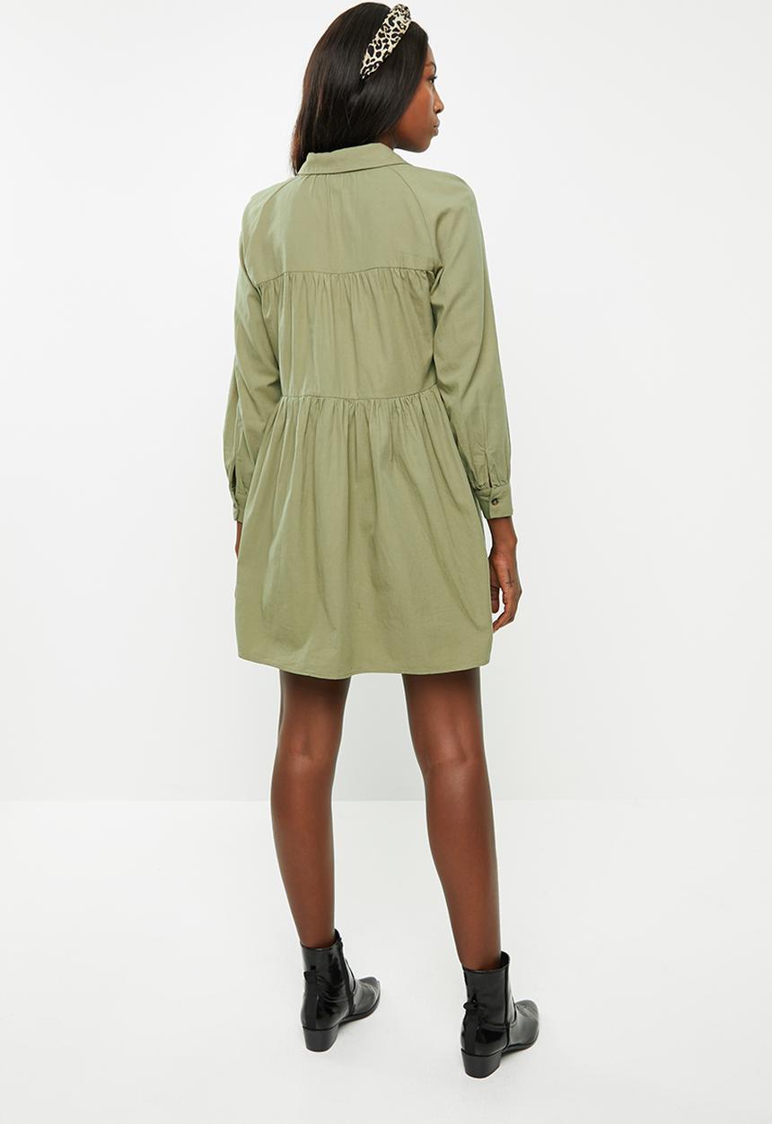 Glamorous - Maternity button through babydoll - khaki