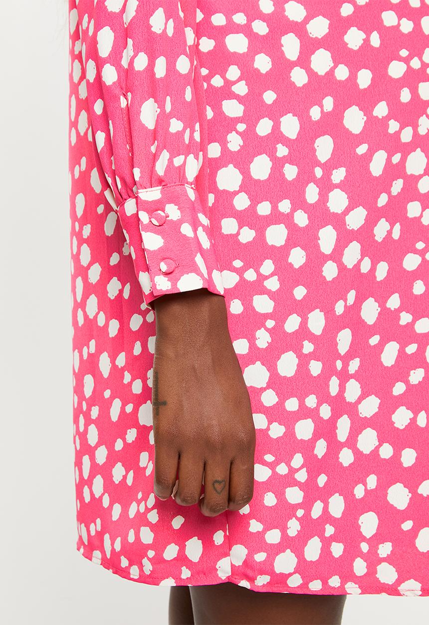Glamorous - Maternity spot leopard tunic - pink & white 