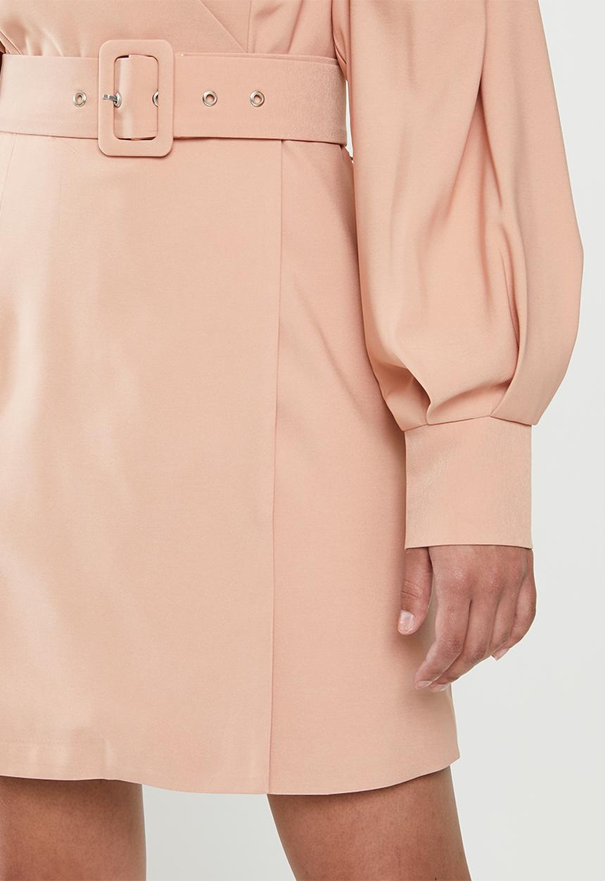 Glamorous - Petite long sleeve belted dress - pink 