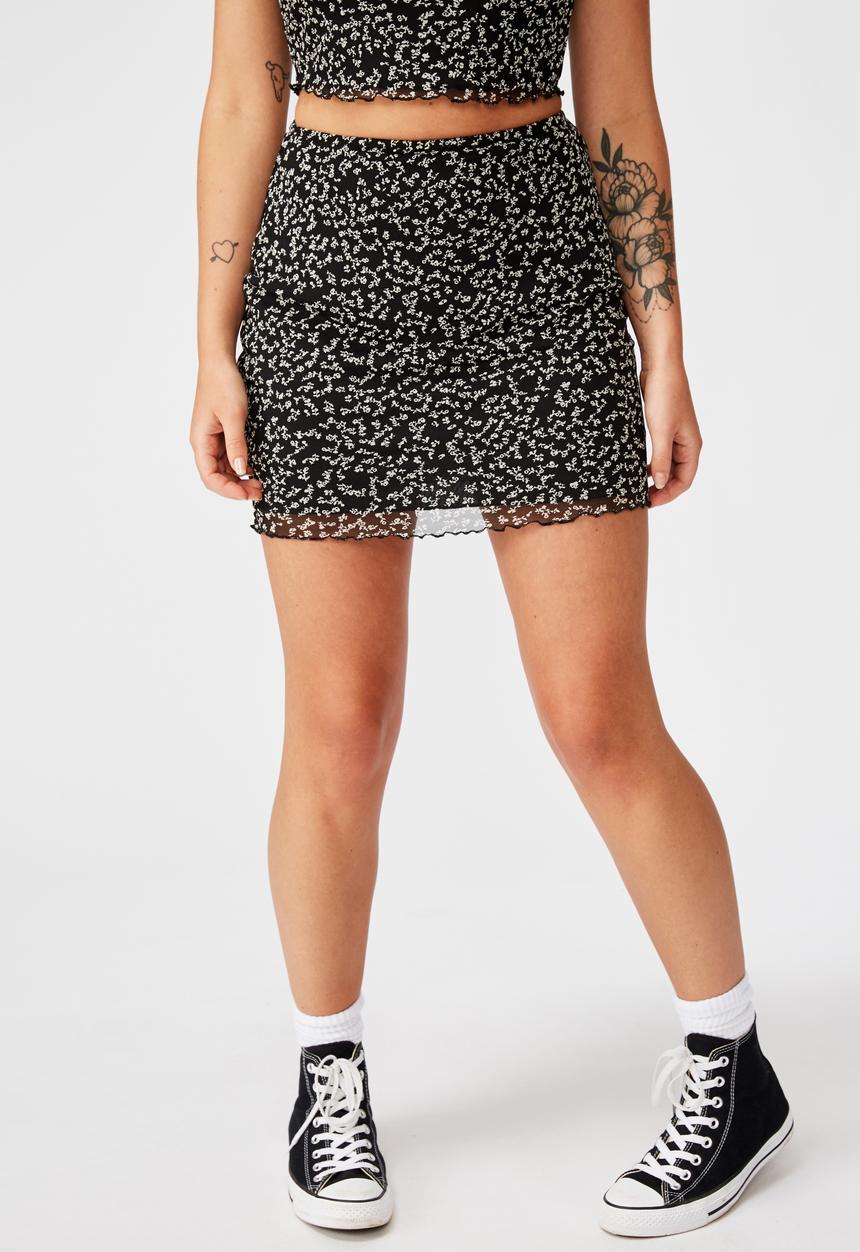 Factorie - Mesh skirt - black & white 