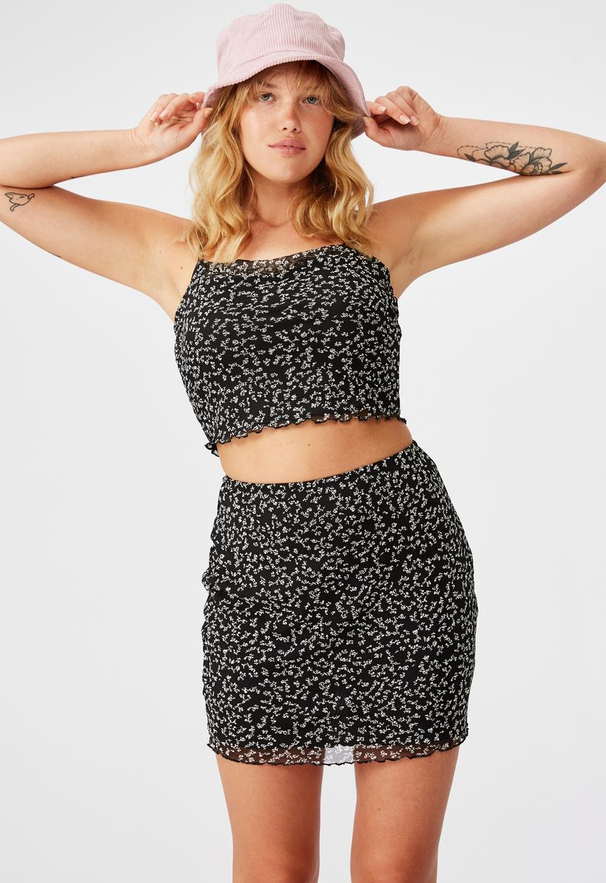 Factorie - Mesh skirt - black & white 