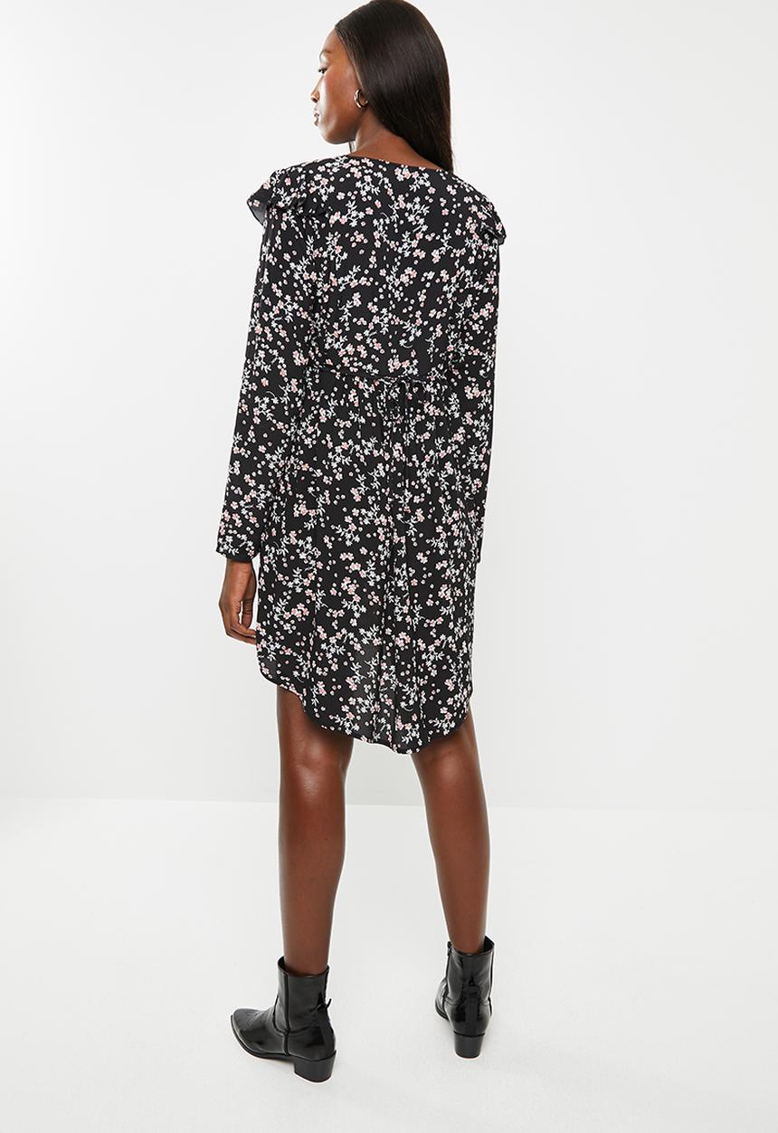 Cotton On - Maternity cross front babydoll dress millie floral - black