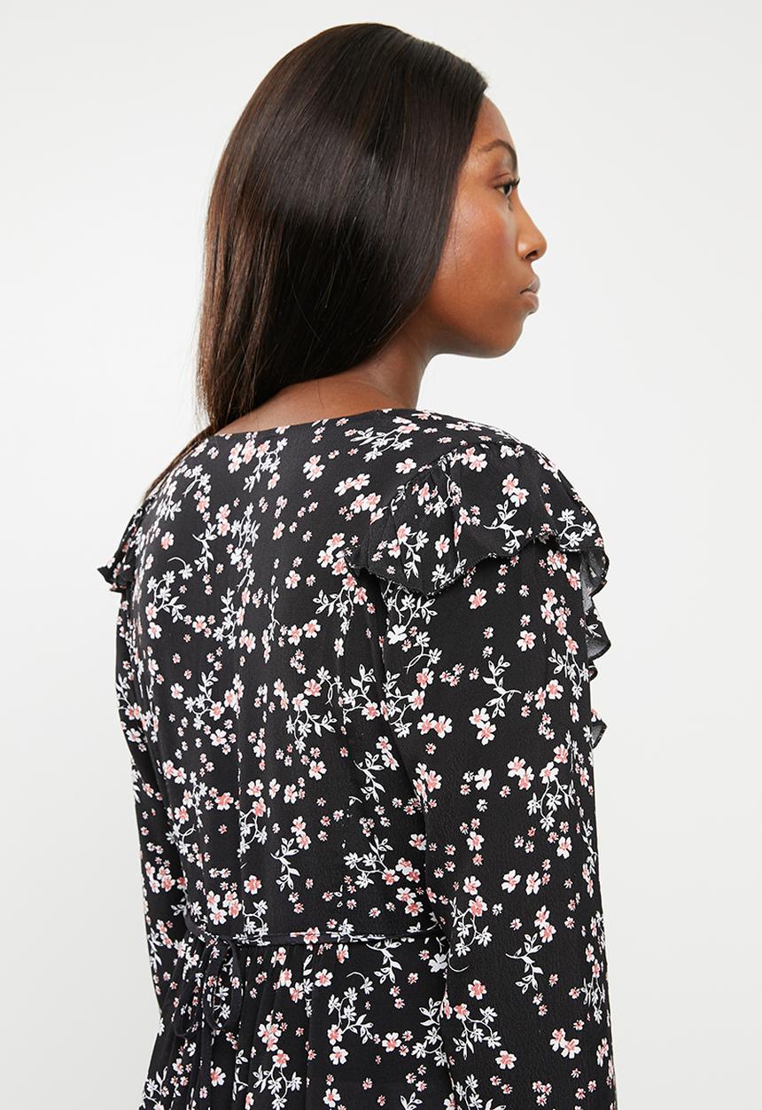 Cotton On - Maternity cross front babydoll dress millie floral - black