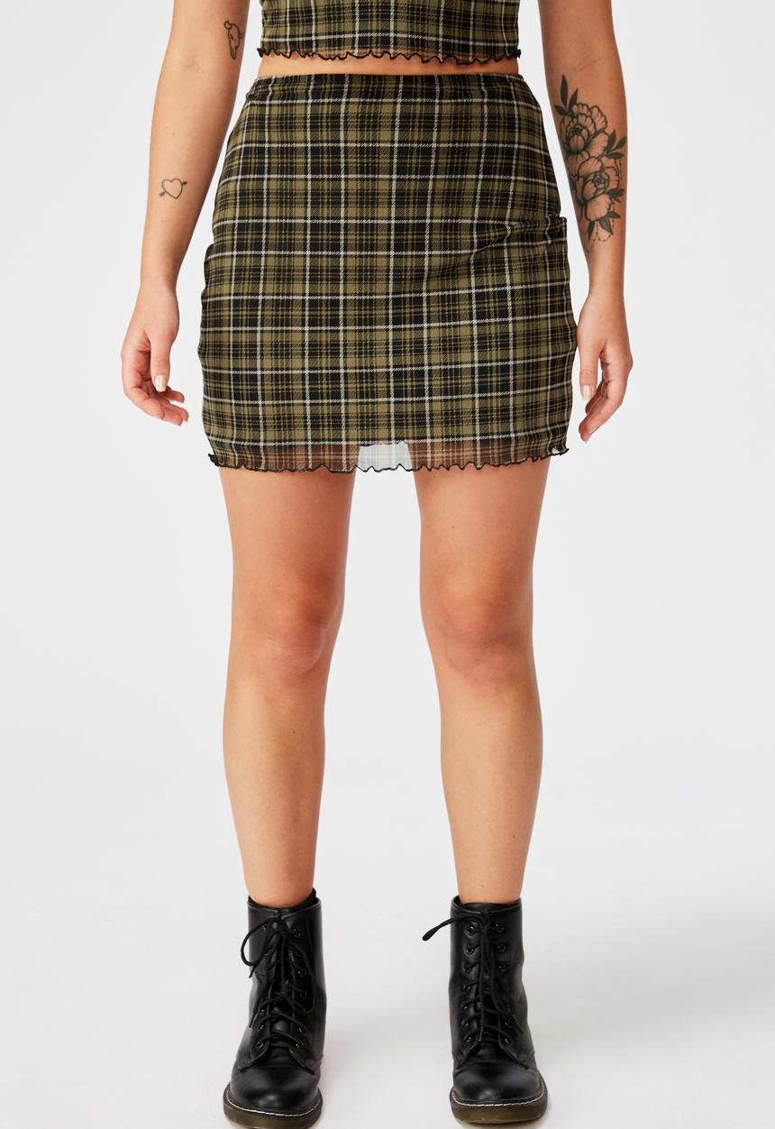 Factorie - Mesh skirt - khaki & black 