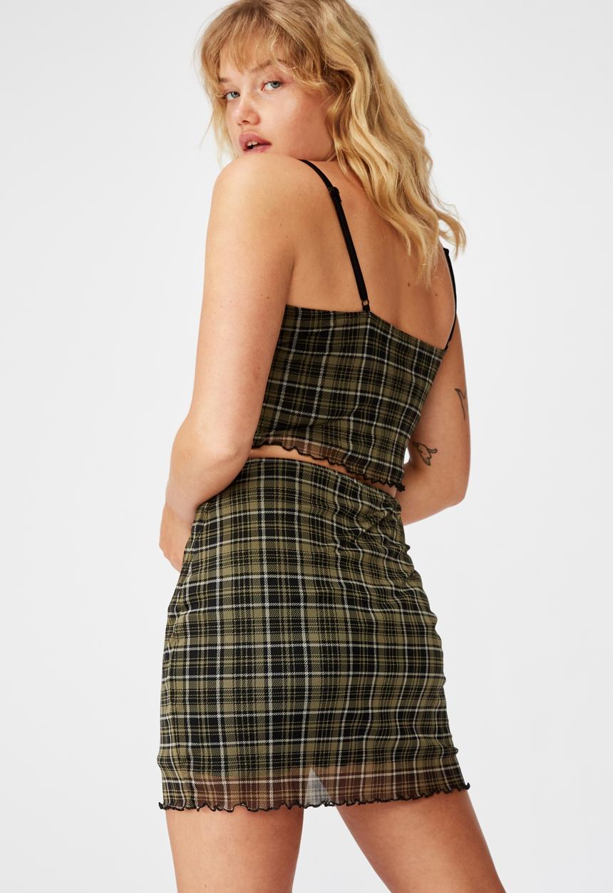 Factorie - Mesh skirt - khaki & black 
