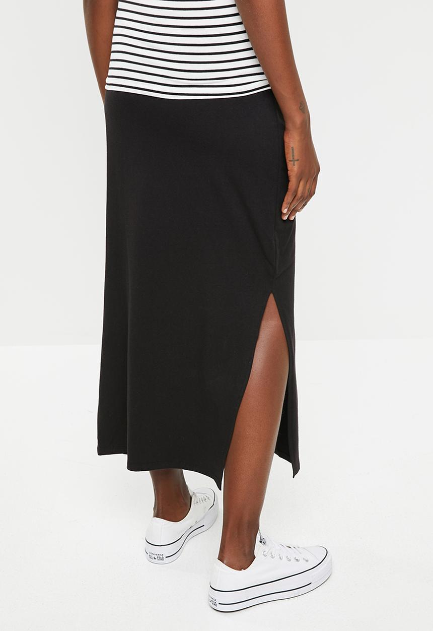 Cotton On - Maternity side split maxi skirt - black