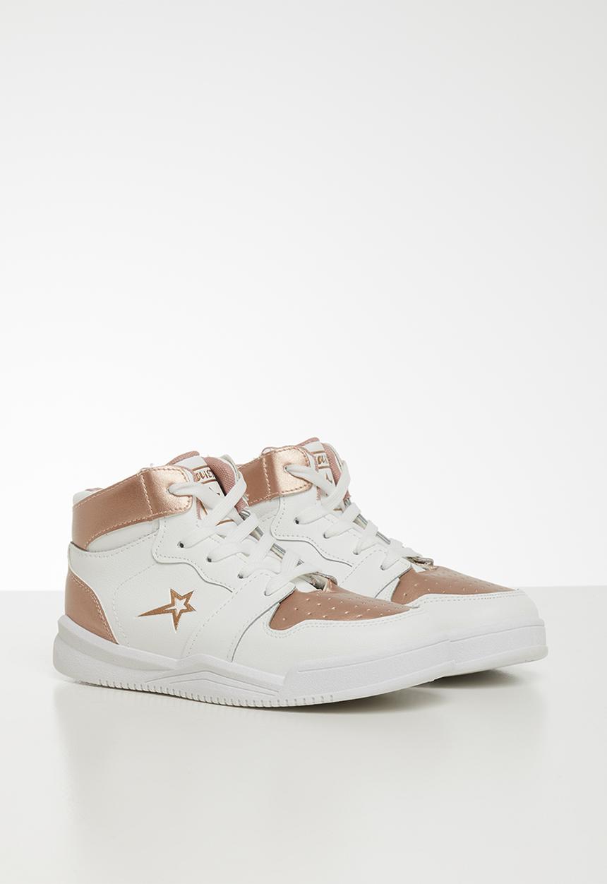 SOVIET - K maverick hi cut lace up- white & rose gold