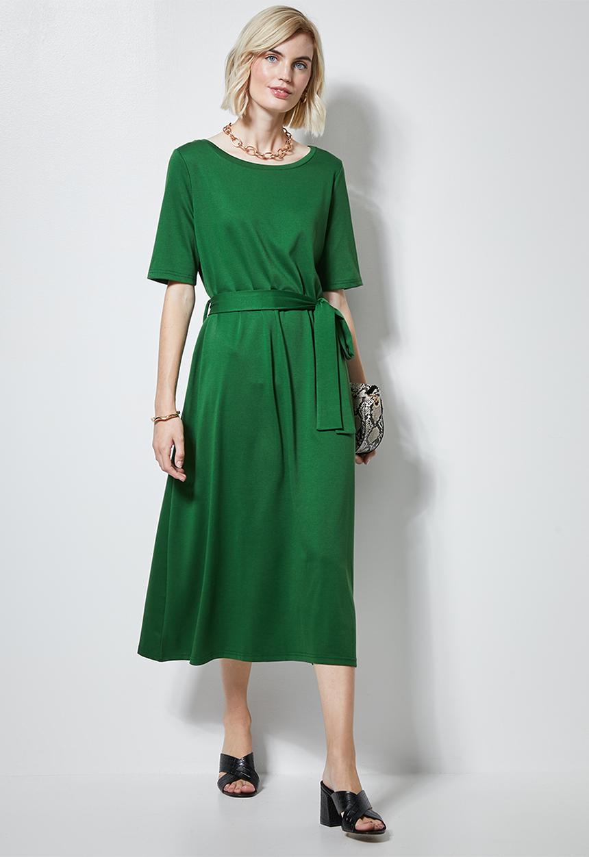 Superbalist - Fit & flare belted dress - green