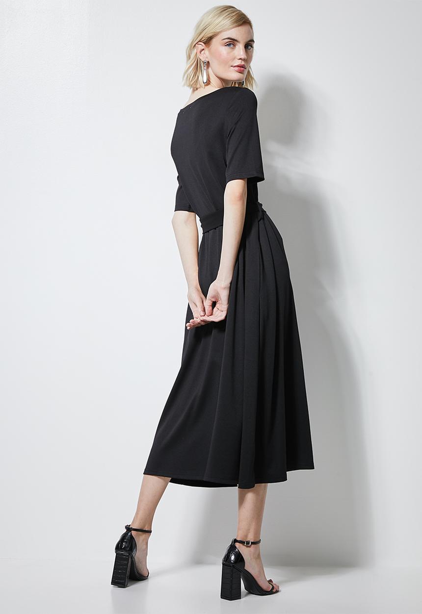 Superbalist - Fit & flare belted dress - black