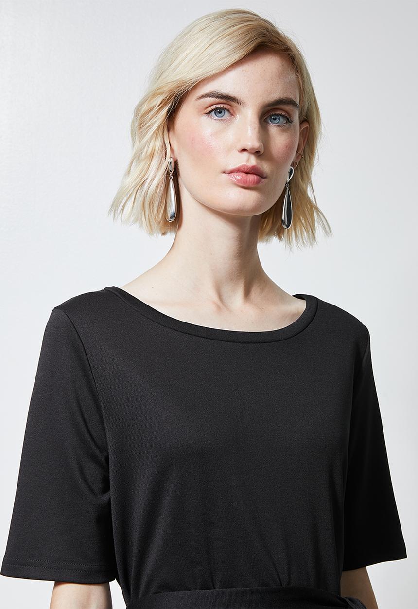 Superbalist - Fit & flare belted dress - black
