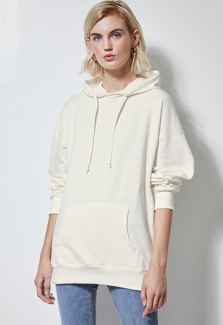 Superbalist - Longline hoodie - cream 