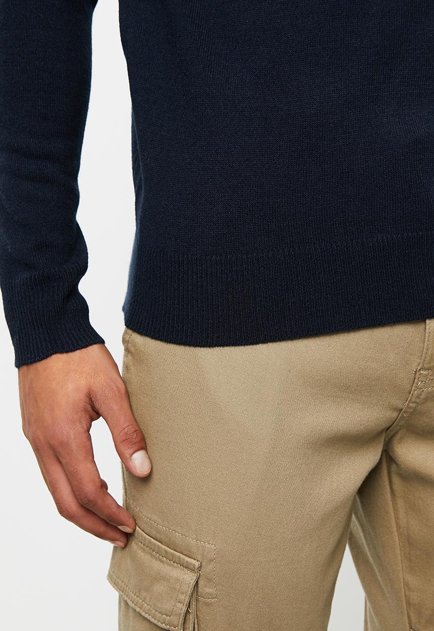 Brave Soul - Hanney crew cb knitwear - navy & blue 