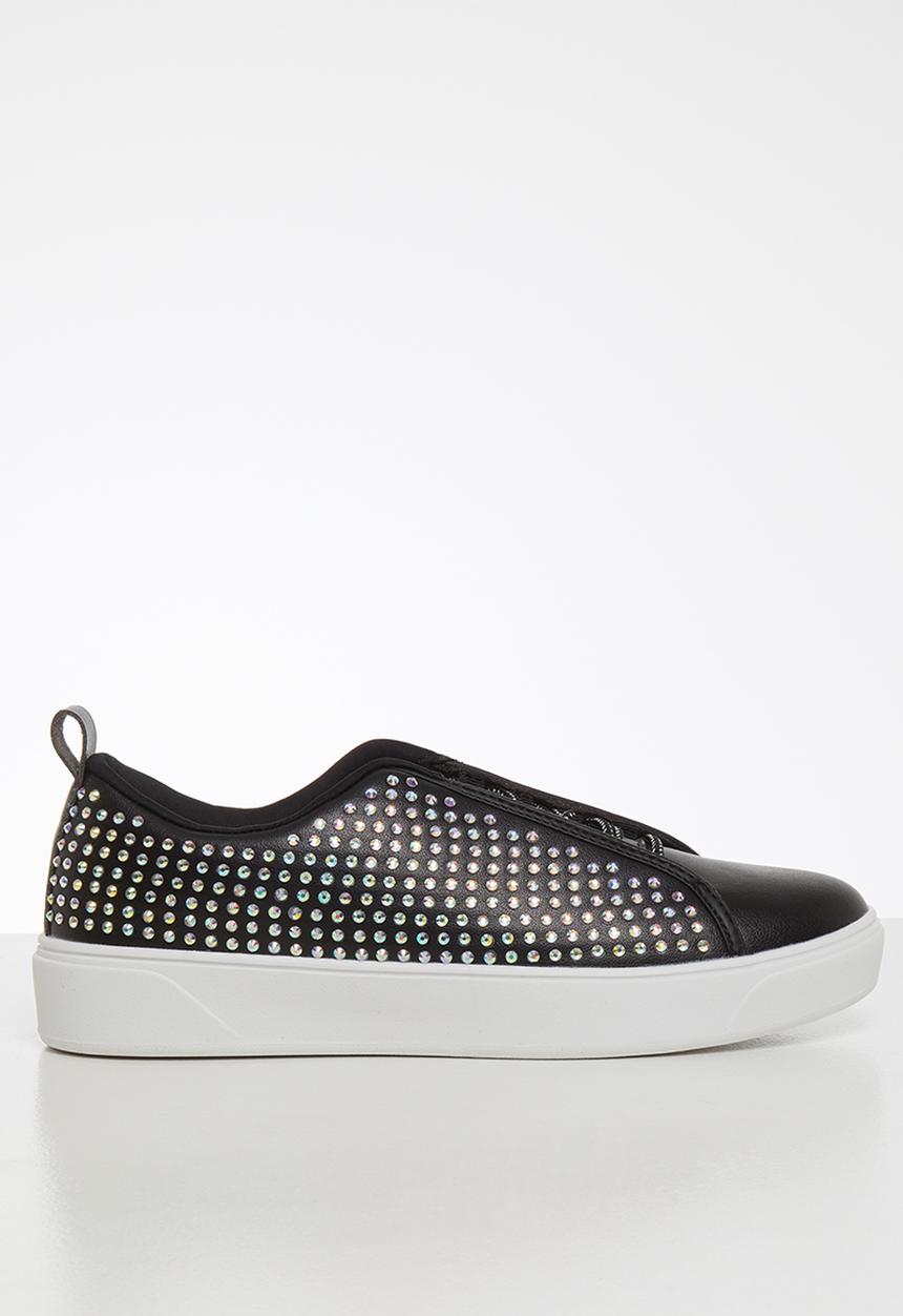 SISSY BOY - Hey doll all over holographic glitter sneaker - black