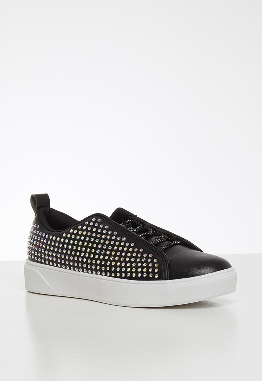 SISSY BOY - Hey doll all over holographic glitter sneaker - black