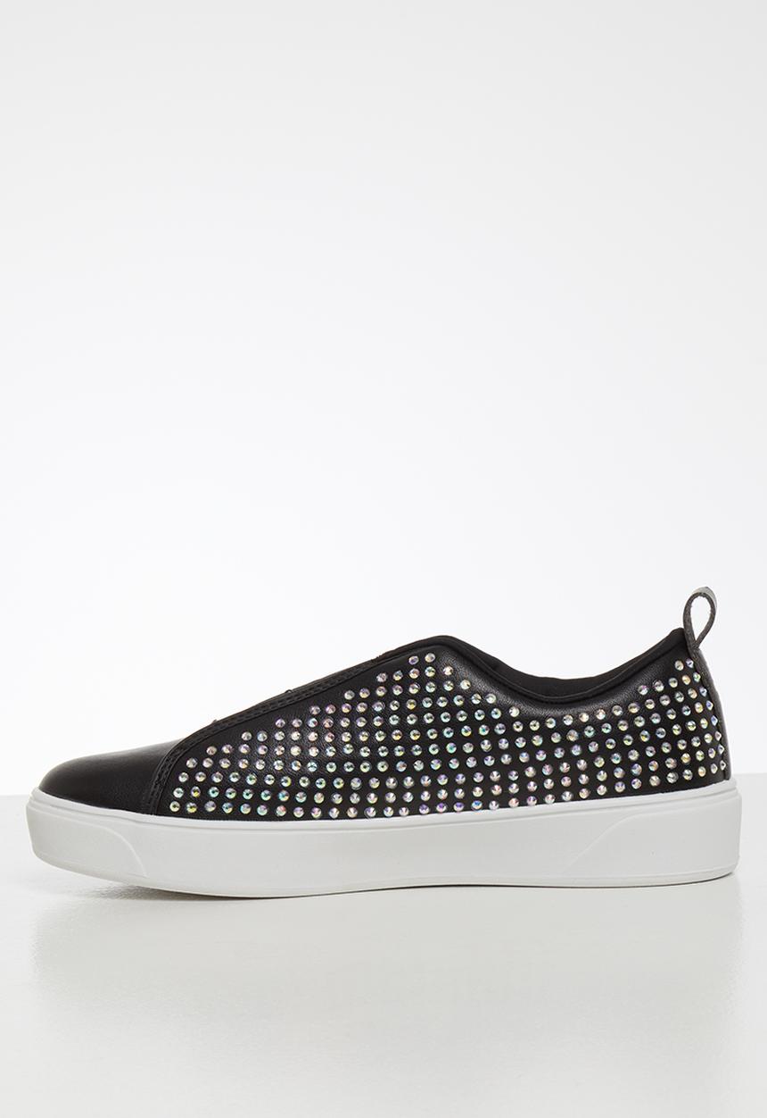 SISSY BOY - Hey doll all over holographic glitter sneaker - black