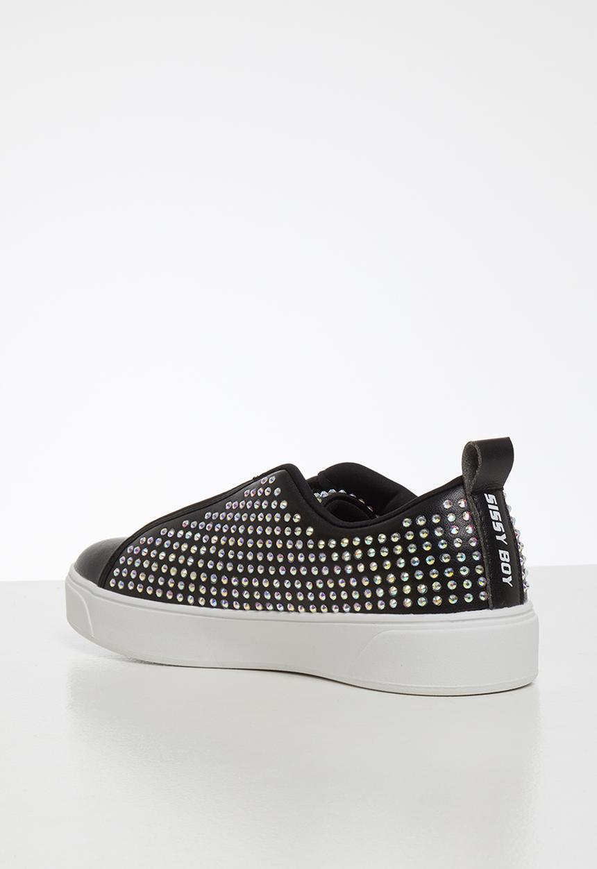 SISSY BOY - Hey doll all over holographic glitter sneaker - black