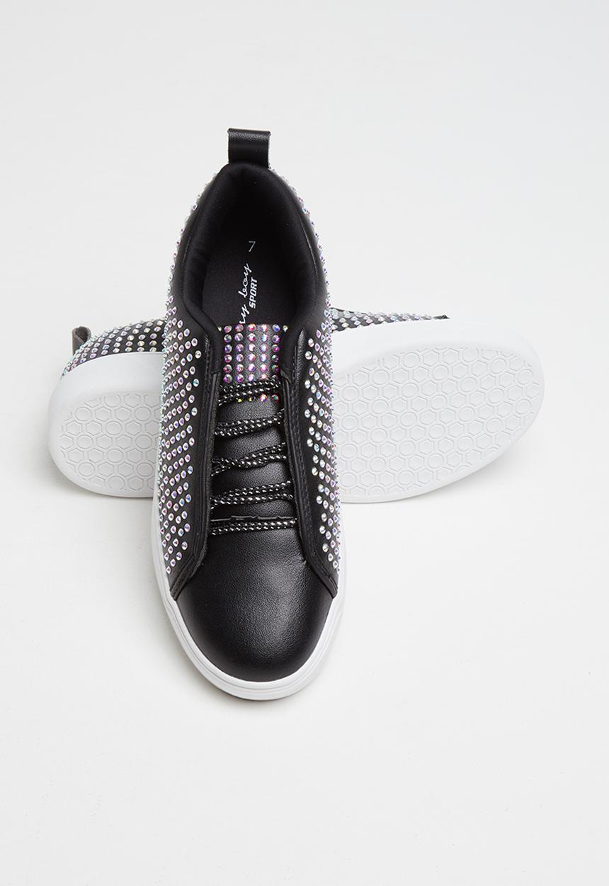 SISSY BOY - Hey doll all over holographic glitter sneaker - black