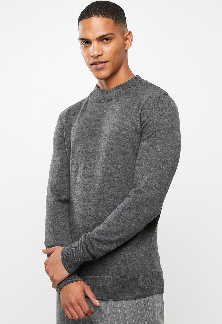 Brave Soul - Turtle knitwear - charcoal 