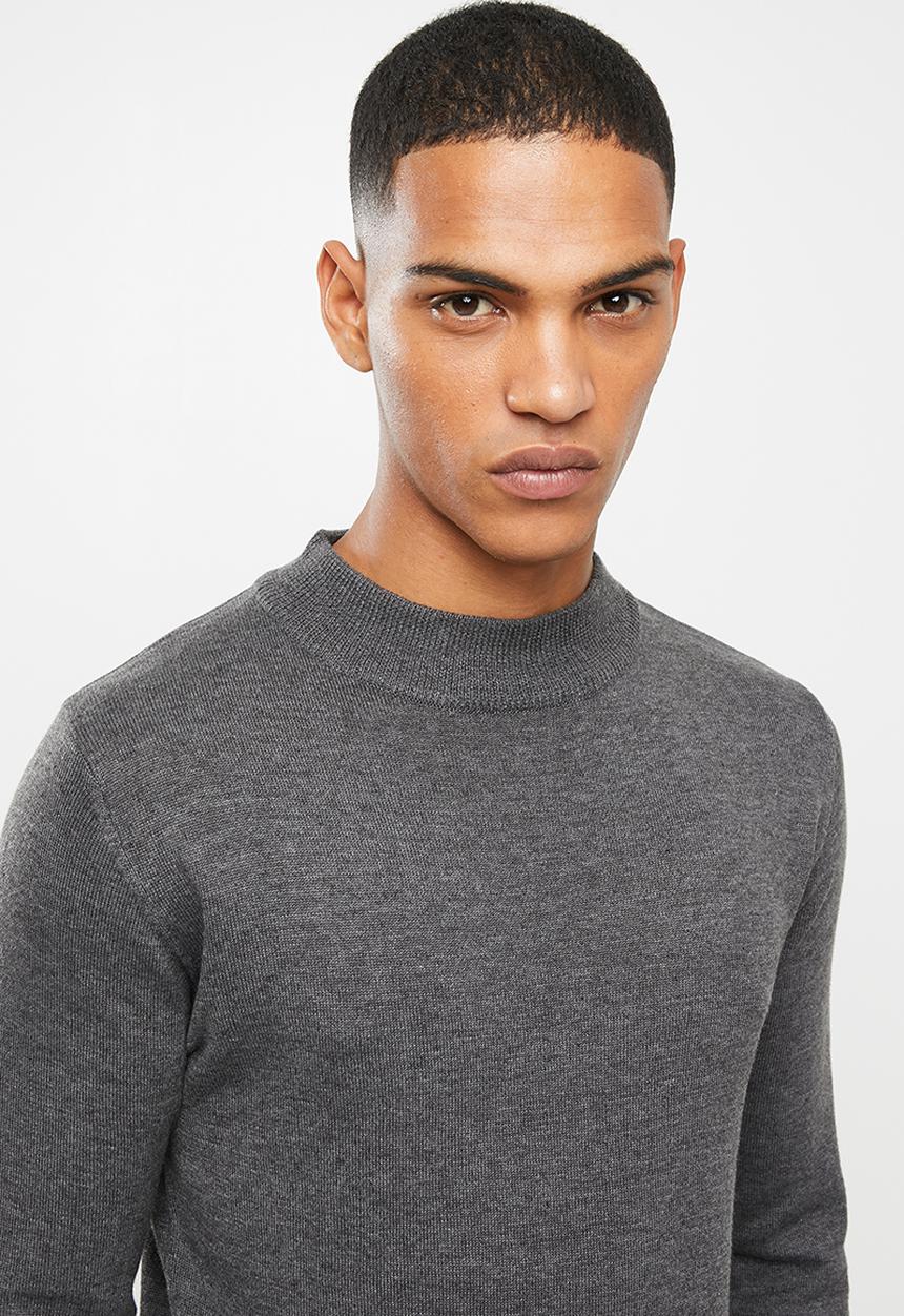 Brave Soul - Turtle knitwear - charcoal 