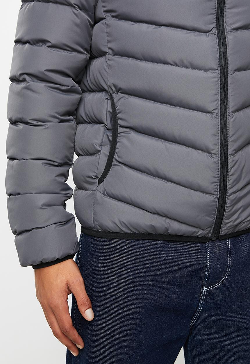 Brave Soul - Grant plain puffer jacket - grey
