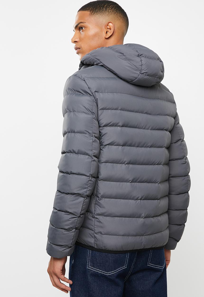 Brave Soul - Grant plain puffer jacket - grey