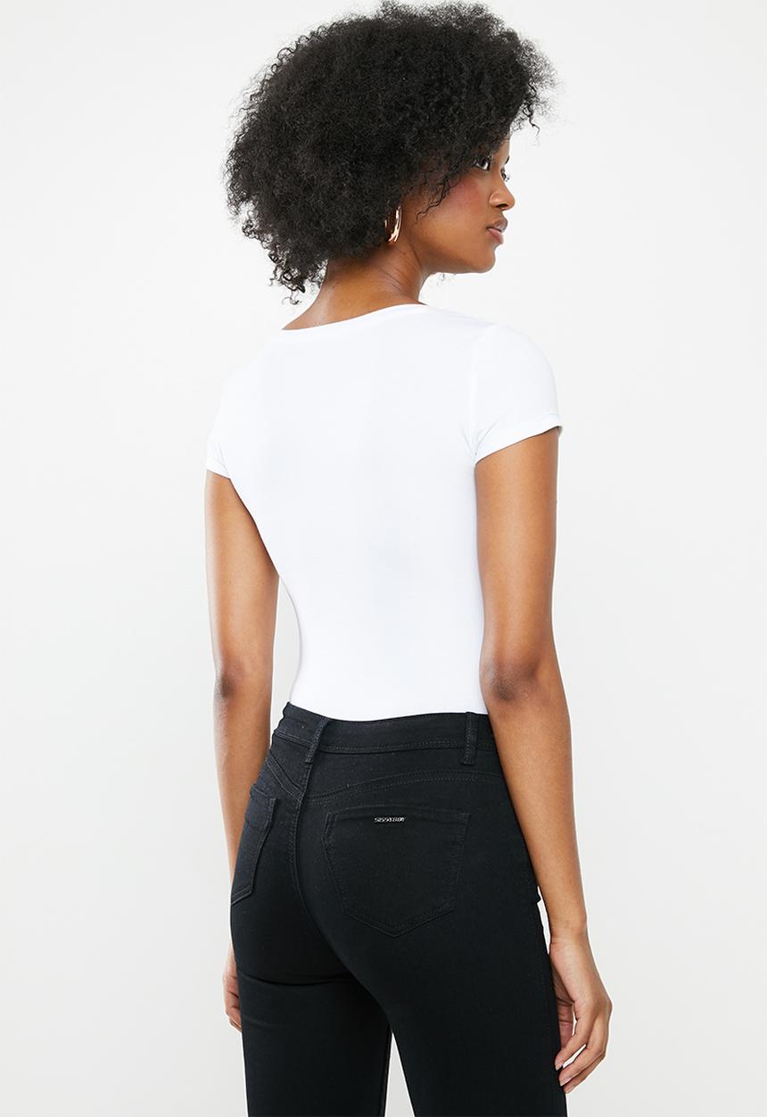 SISSY BOY - Round neck basic with mixed logo transfer - white