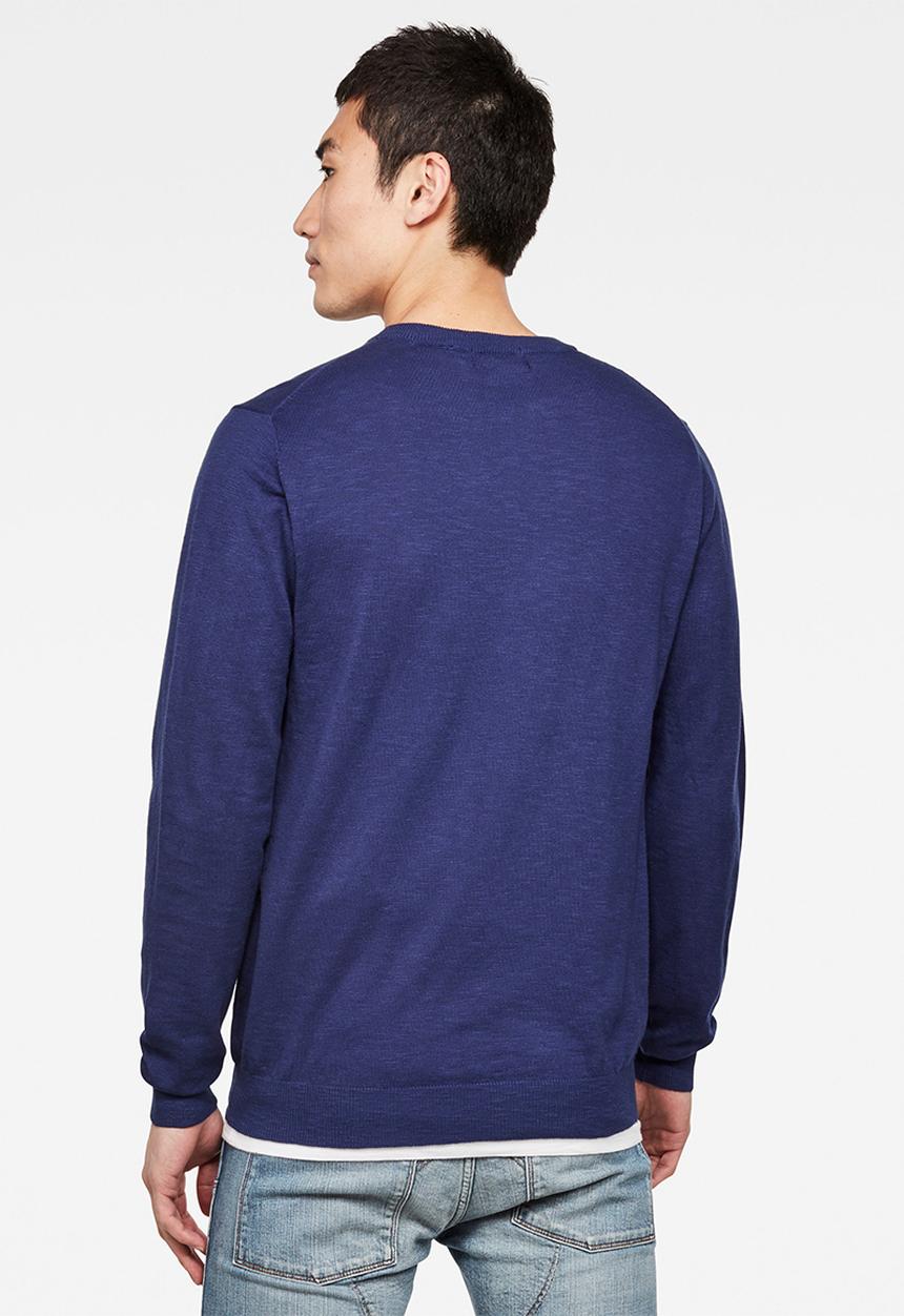 G-STAR - Basic chest pocket knit - blue