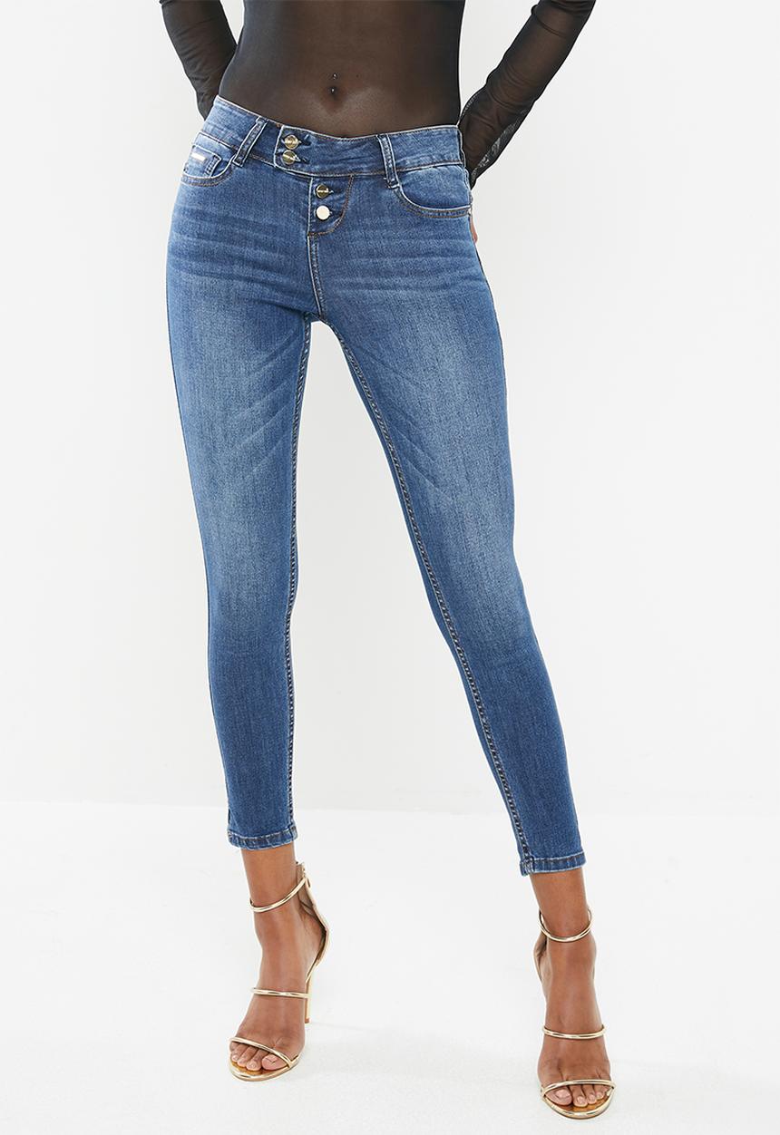 SISSY BOY - Jon jon low waist skinny with extended tab - blue
