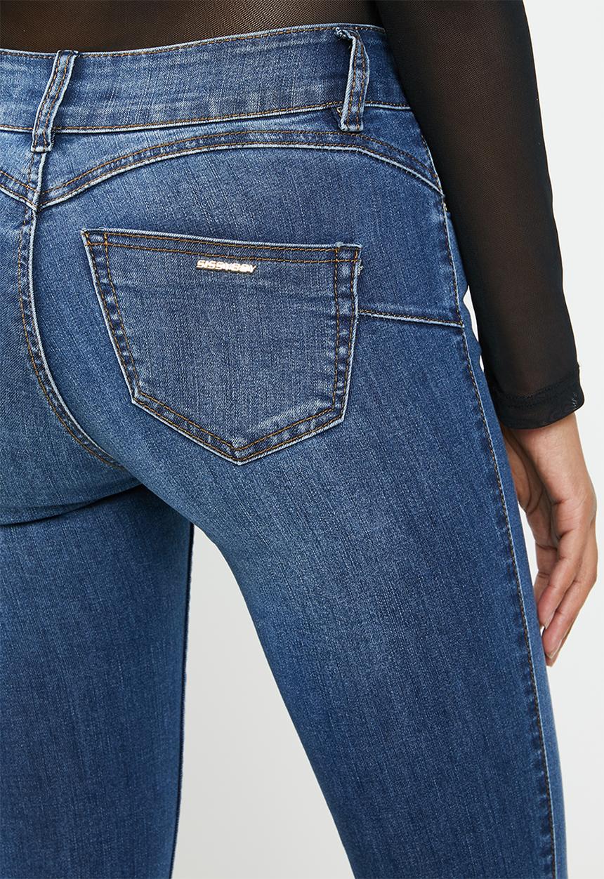 SISSY BOY - Jon jon low waist skinny with extended tab - blue