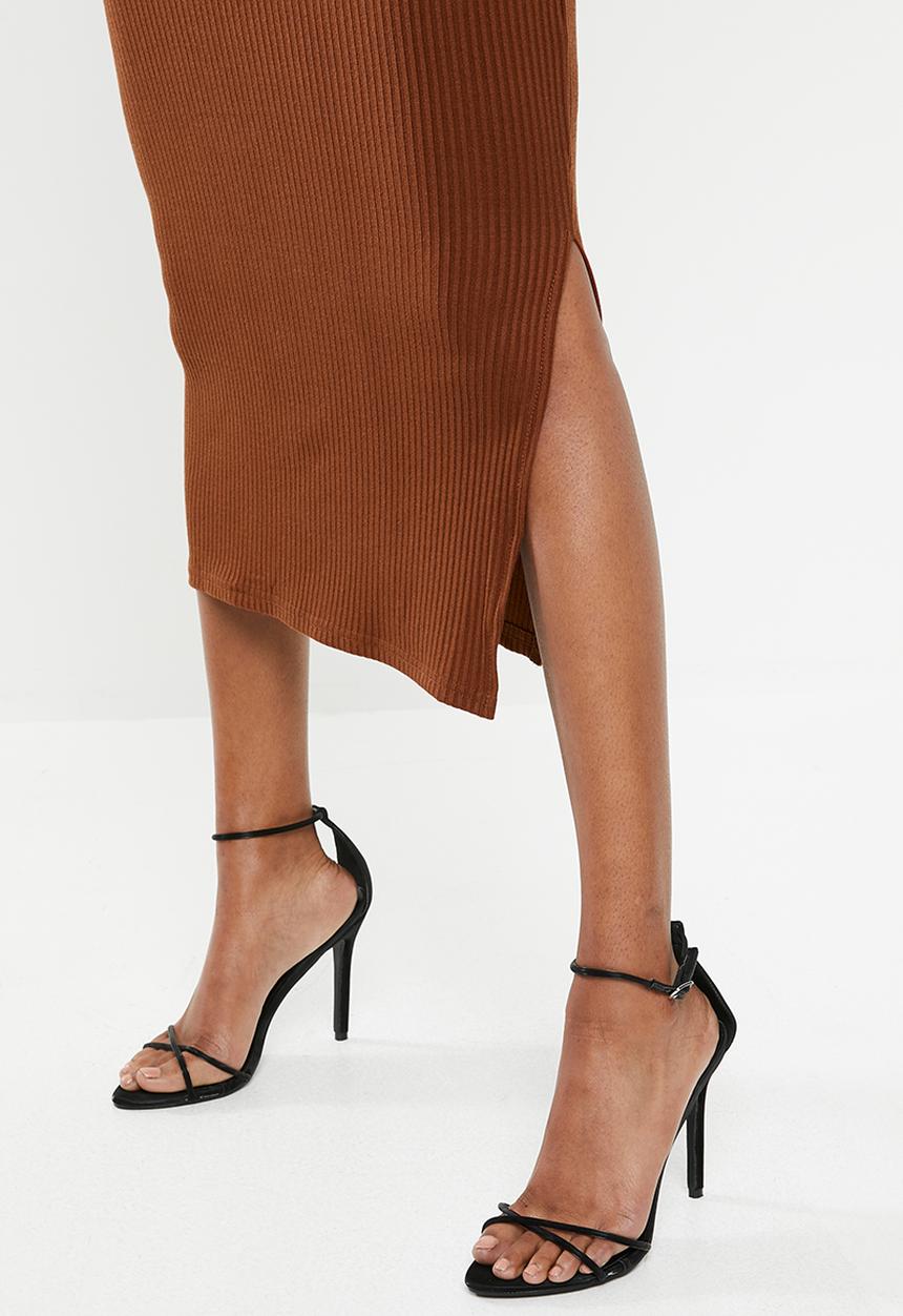 Glamorous - Bodycon rust midi - brown