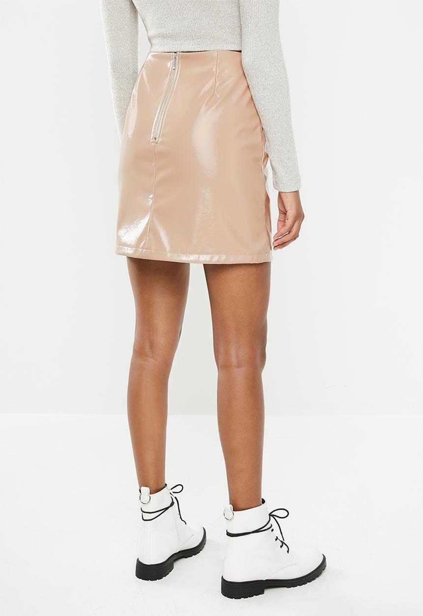 Blake - Vinyl pu skirt - beige