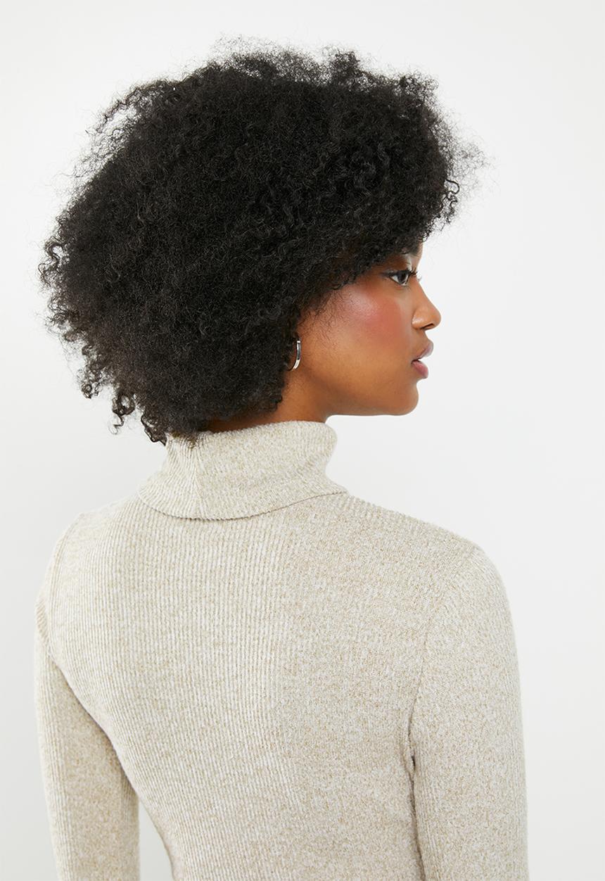 Blake - Knit cropped turtleneck - neutral