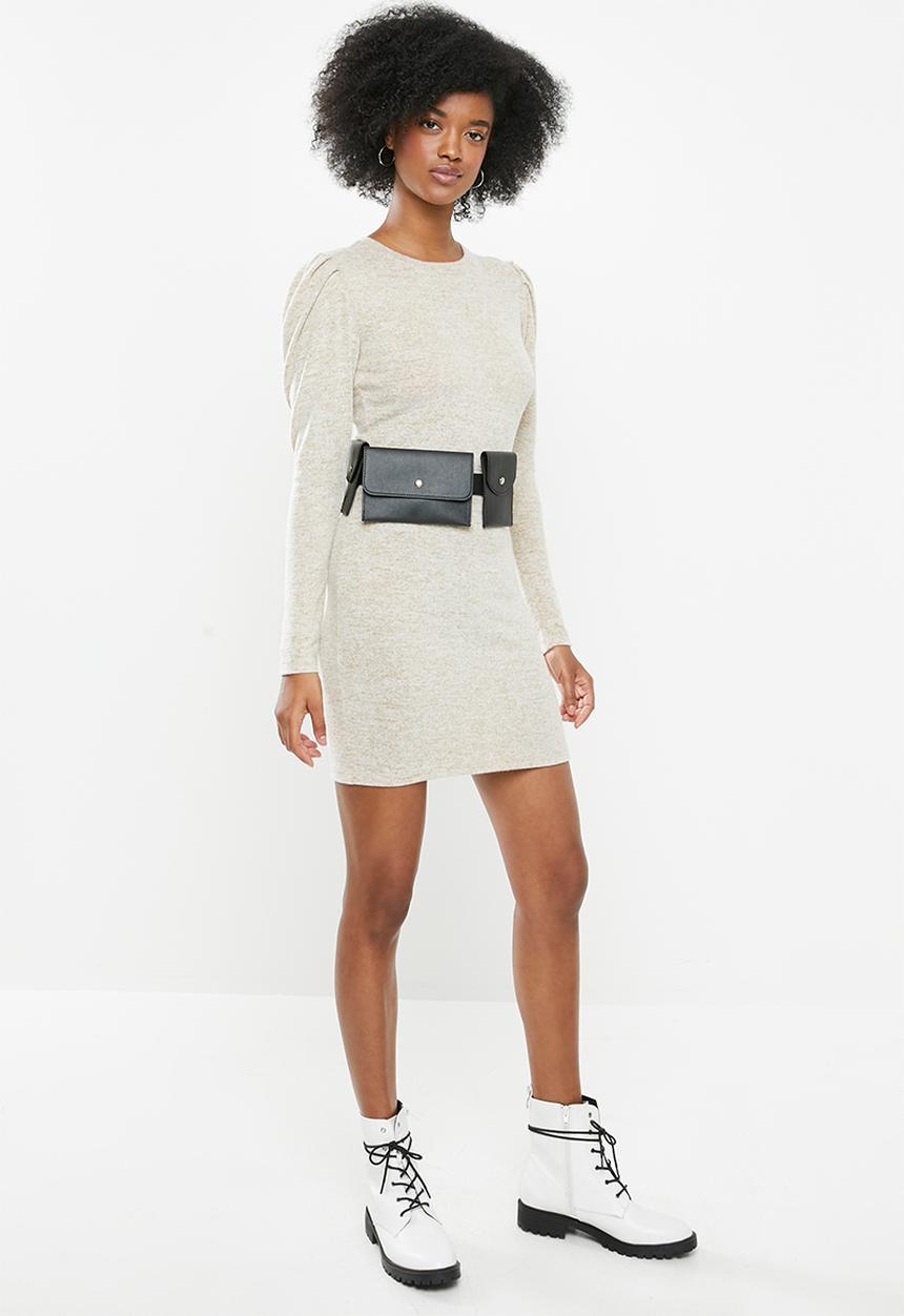 Blake - Soft touch mini dress - neutral 