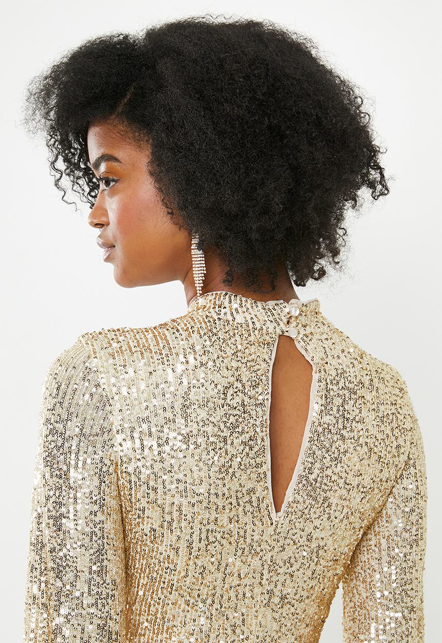 Blake - Sequin mini dress - gold