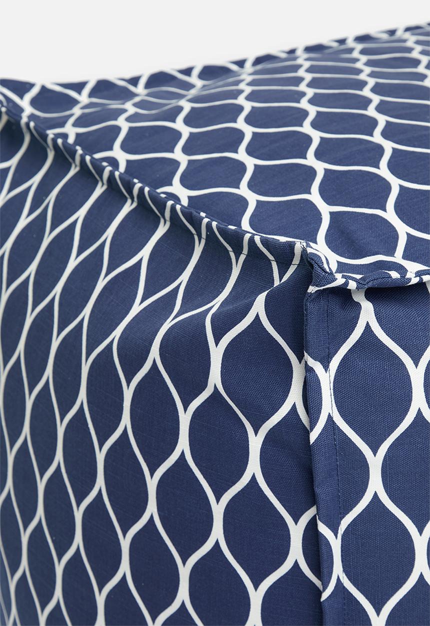 Sixth Floor - Twill ottoman square - navy lattice