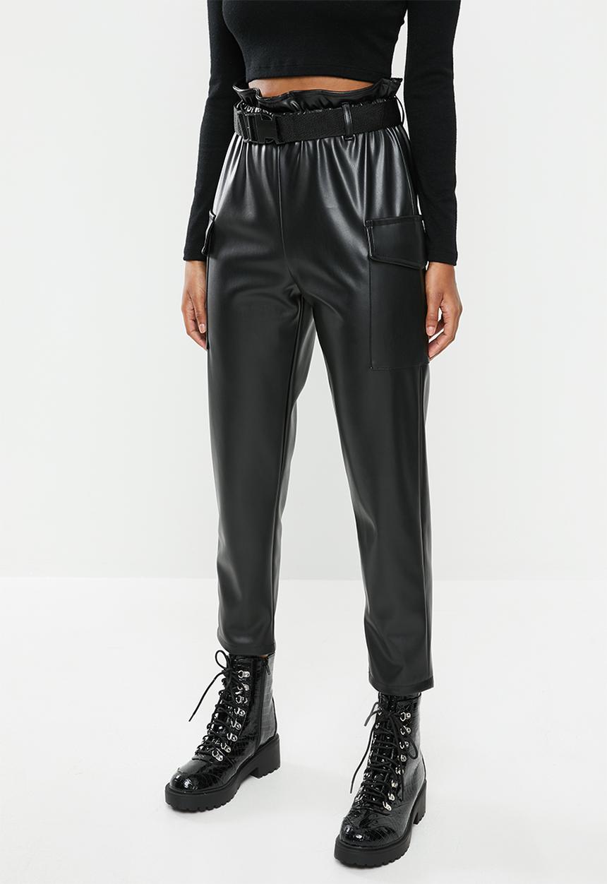 Blake - Paperbag pants - black