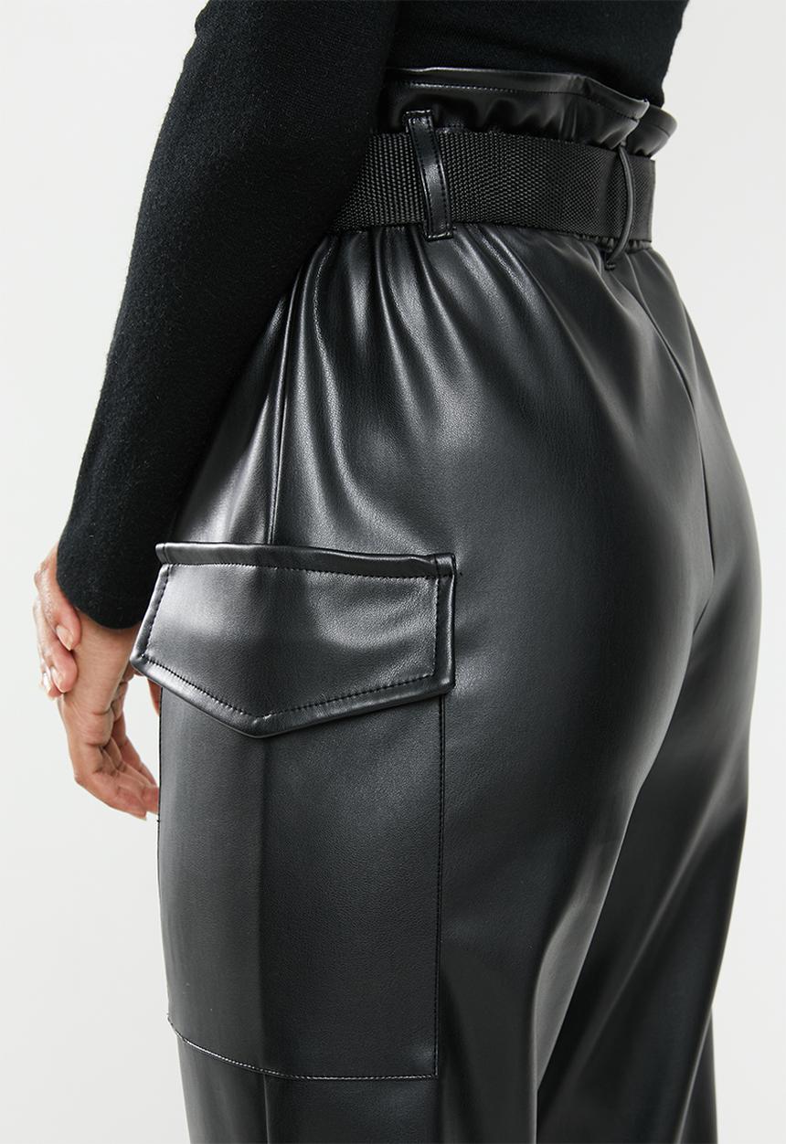 Blake - Paperbag pants - black