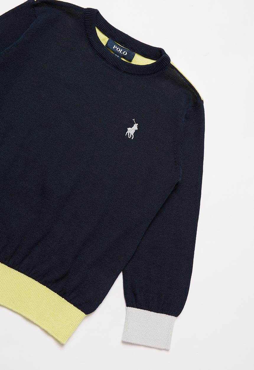 POLO - Jason colour blocked pullover - navy 