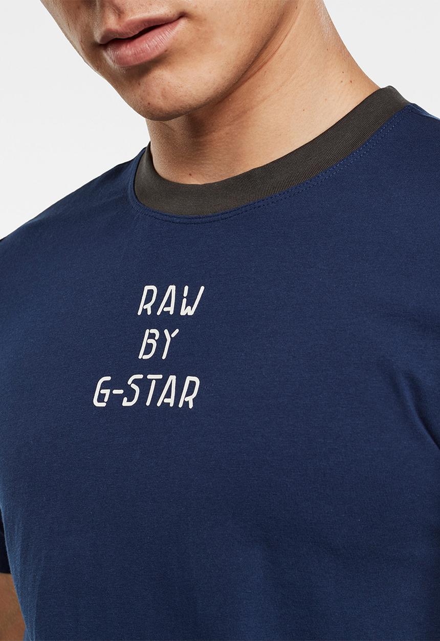 G-STAR - Text gr slim short sleeve tee - blue