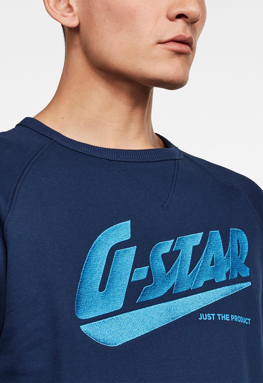 G-STAR - Fast raglan graphic sweater - navy