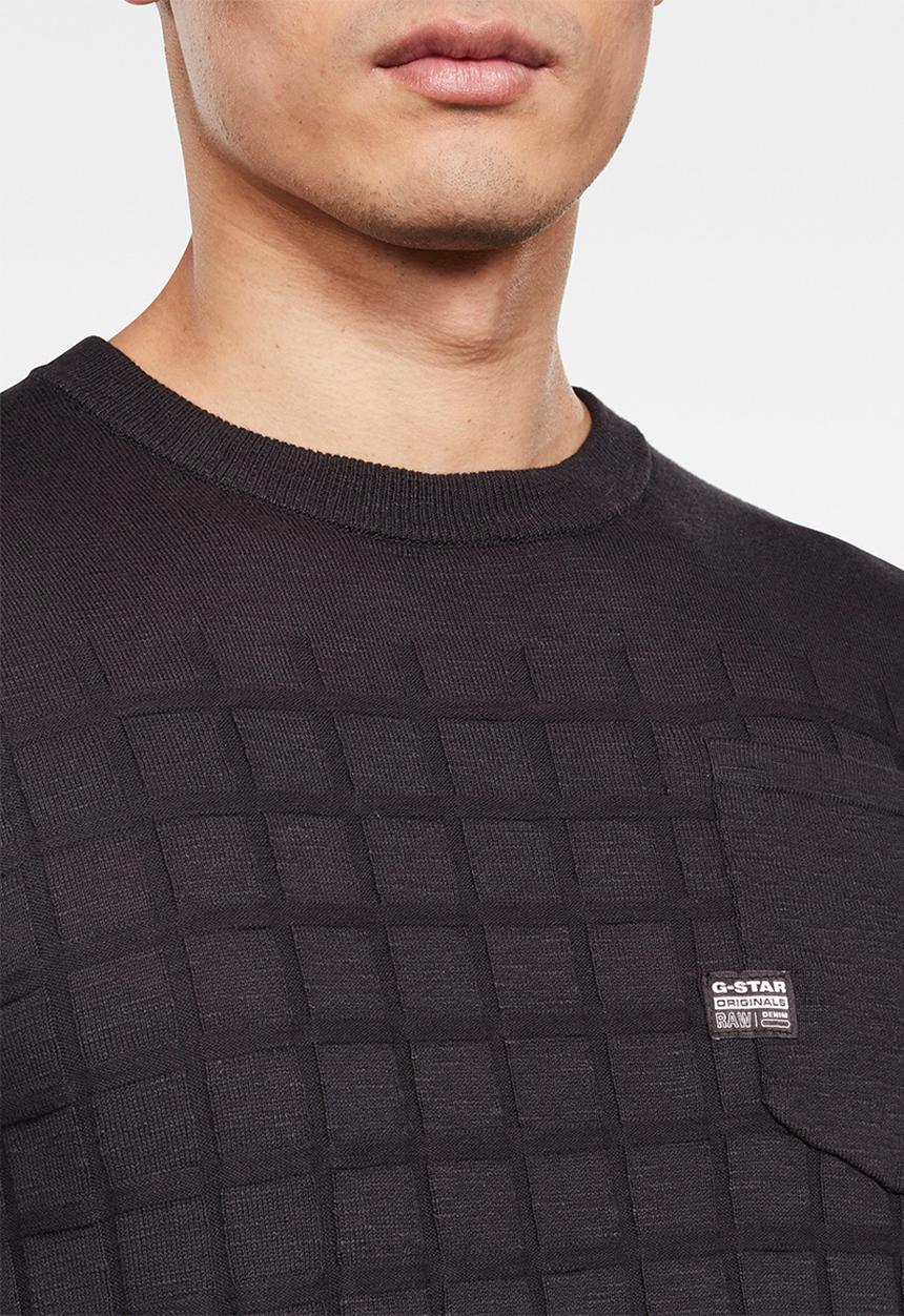 G-STAR - Basic chest pocket knit - charcoal