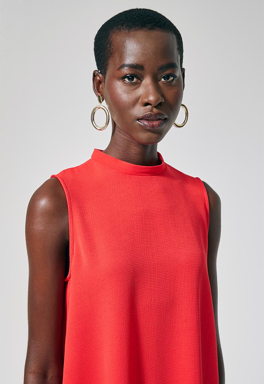 Superbalist - Sleeveless longline shell - red