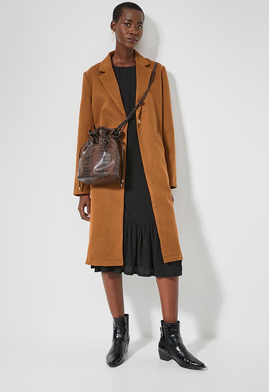 Superbalist - Single breasted unlined blazer coat - brown