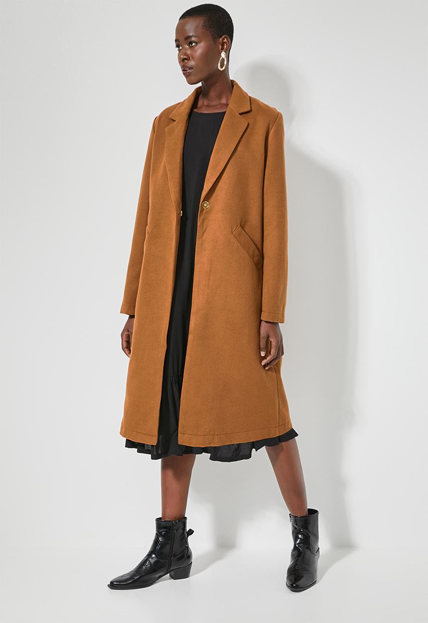 Superbalist - Single breasted unlined blazer coat - brown