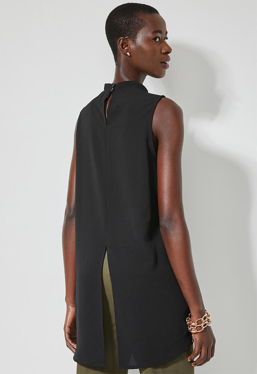 Superbalist - Sleeveless longline shell - black