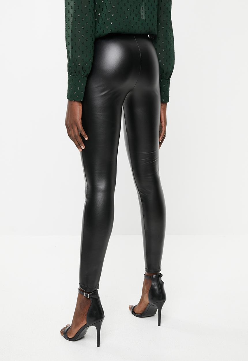 Blake - Pu leather pant - black
