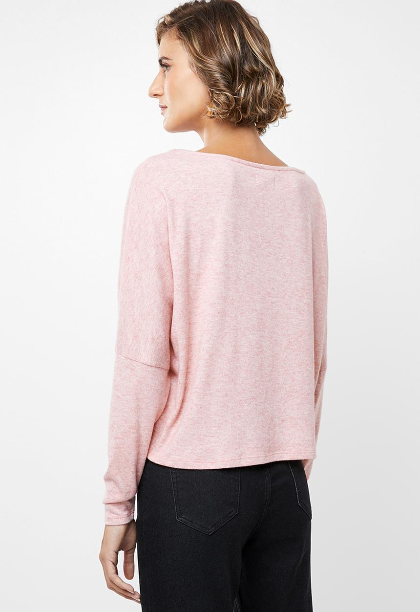 edit - Slouch crew neck top - pink 